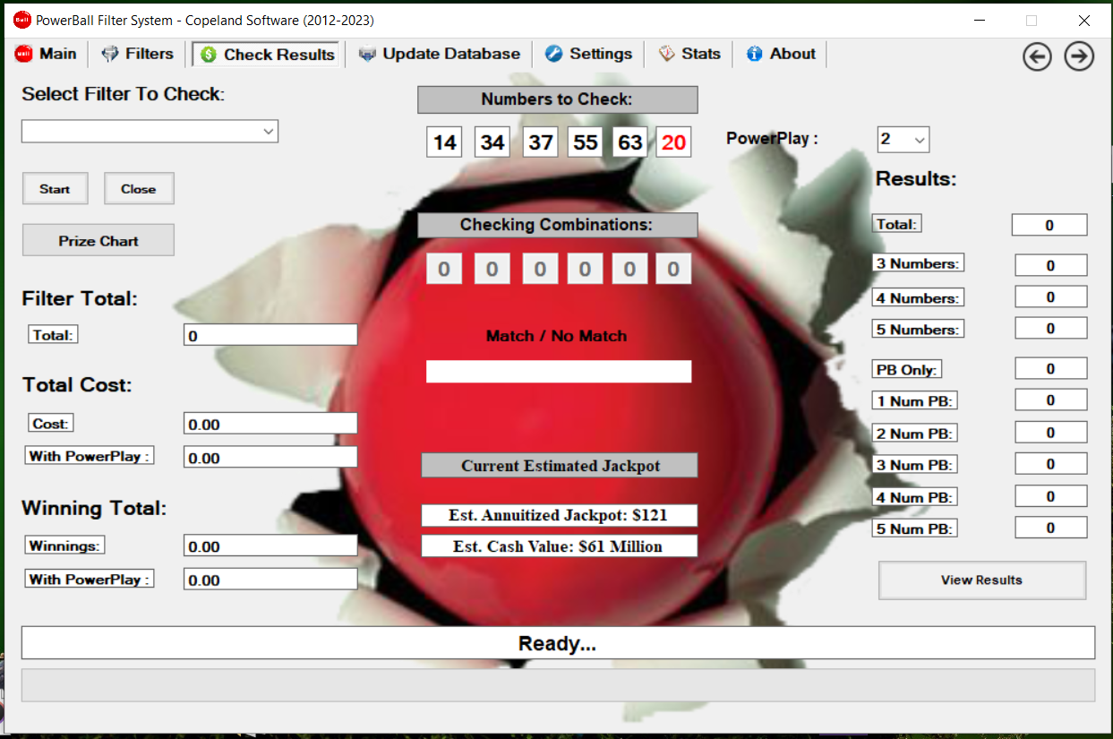 PowerBall lottery Filter System